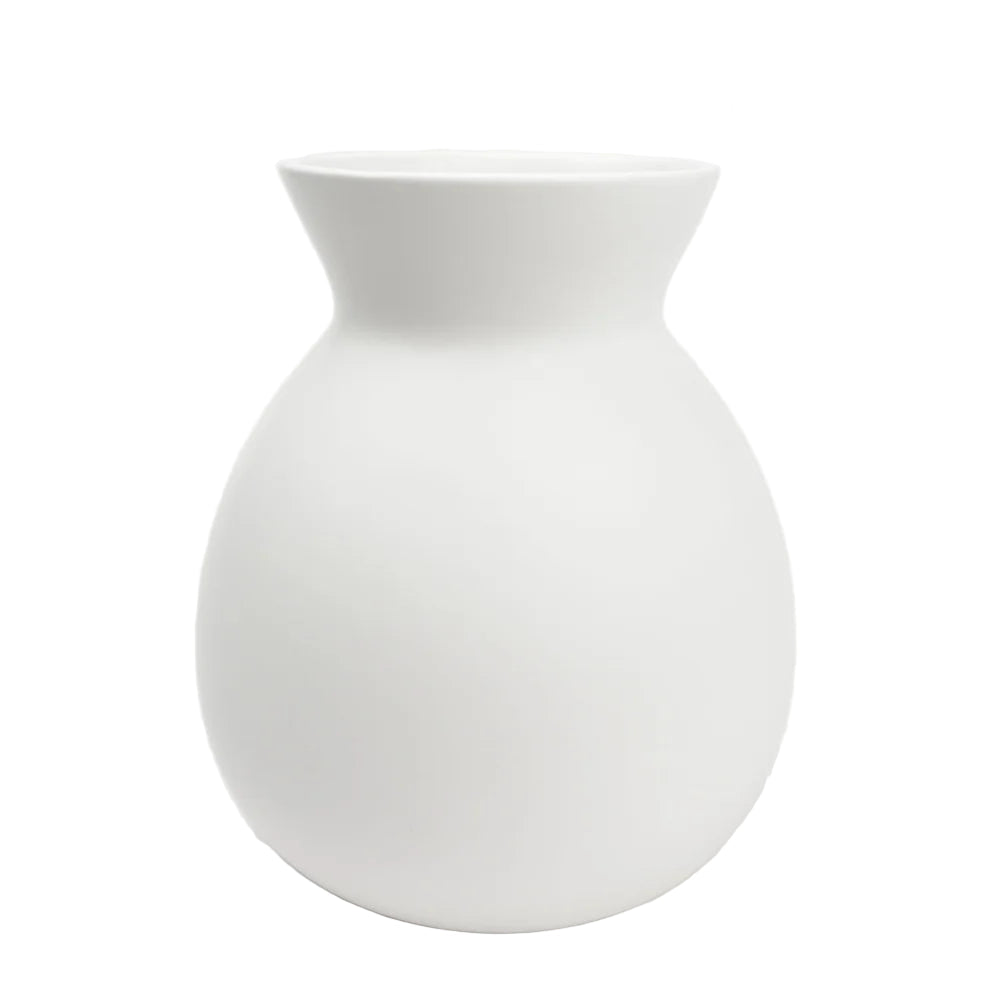 Minimalist White Ceramic Vase for Elegant Home Decor