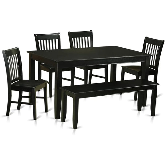 RBXC Duno6 Kitchen Modern Table And Chairs Set With Bench
