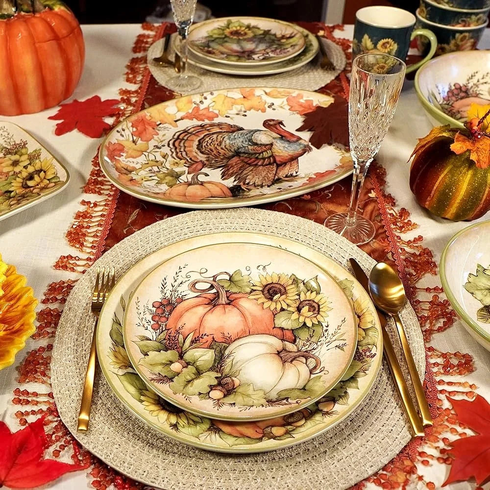 Autumn Breeze Salad Plates Set of 4 Harvest Artistry Ceramic