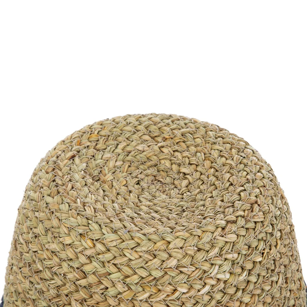 Two Tone Seagrass Storage Basket Navy for Arts and Crafts