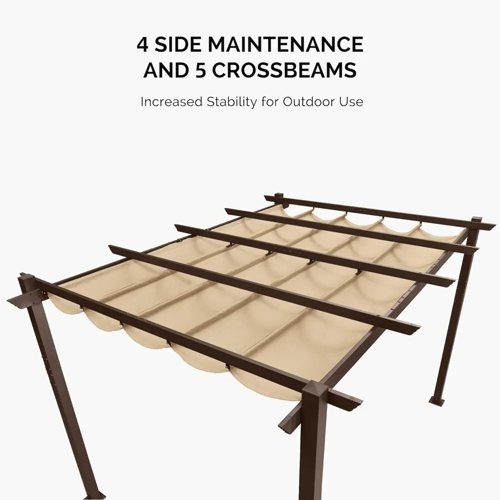 Retractable Pergola Aluminum With Sun Shade Canopy