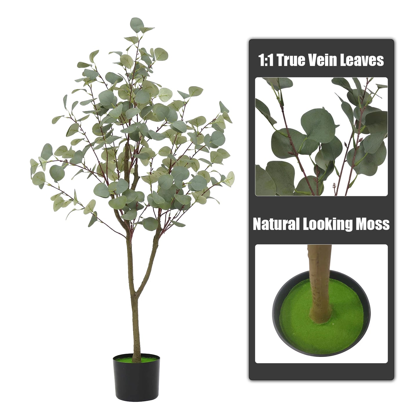HiMISCN Eucalyptus Tree Artificial For Indoor Outdoor Decor