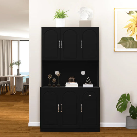 71 Inch Kitchen Pantry Cabinet With Microwave Countertop