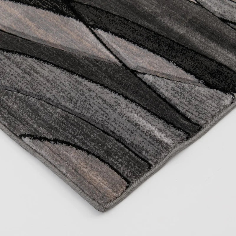 Hand Carved Abstract Area Rug Polypropylene Fade Resistant