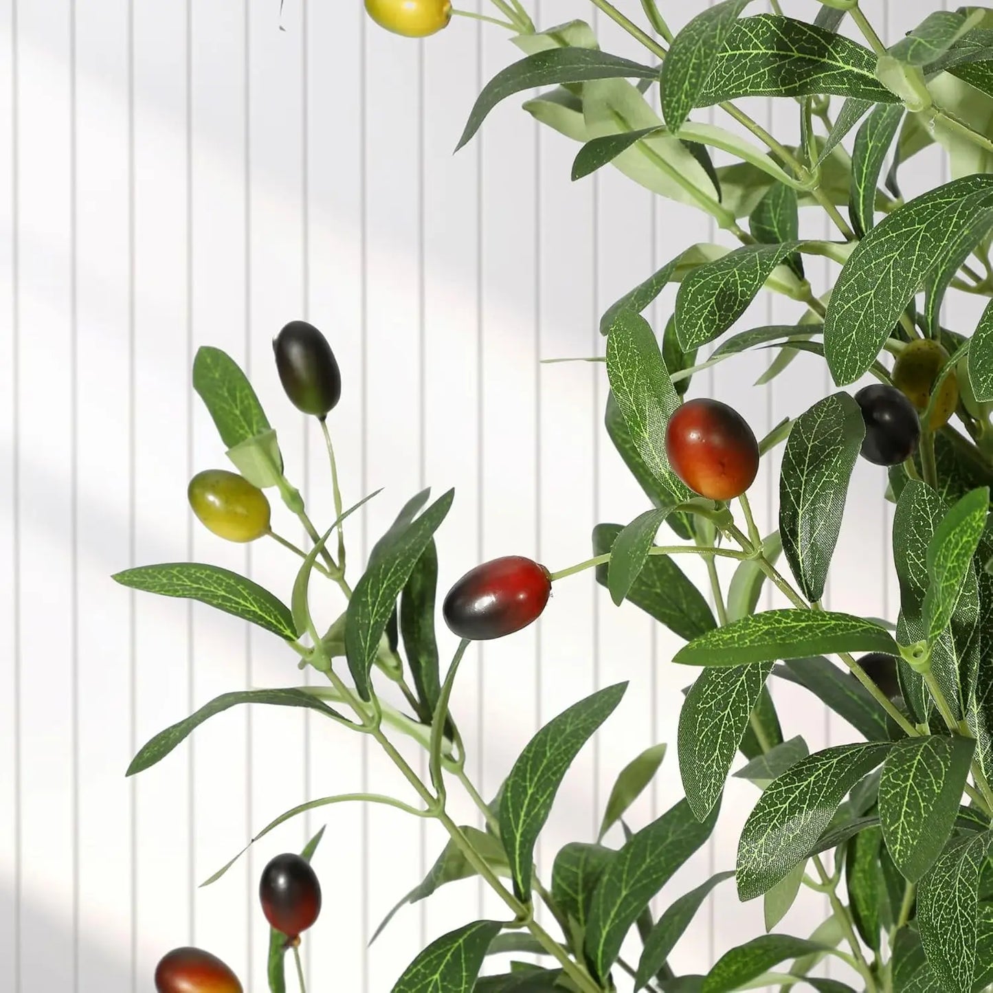 Artificial Olive Tree In White Planter Five To Seven Feet