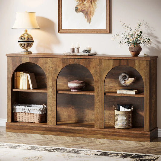Tribesigns Farmhouse Console Table Three Tier Storage