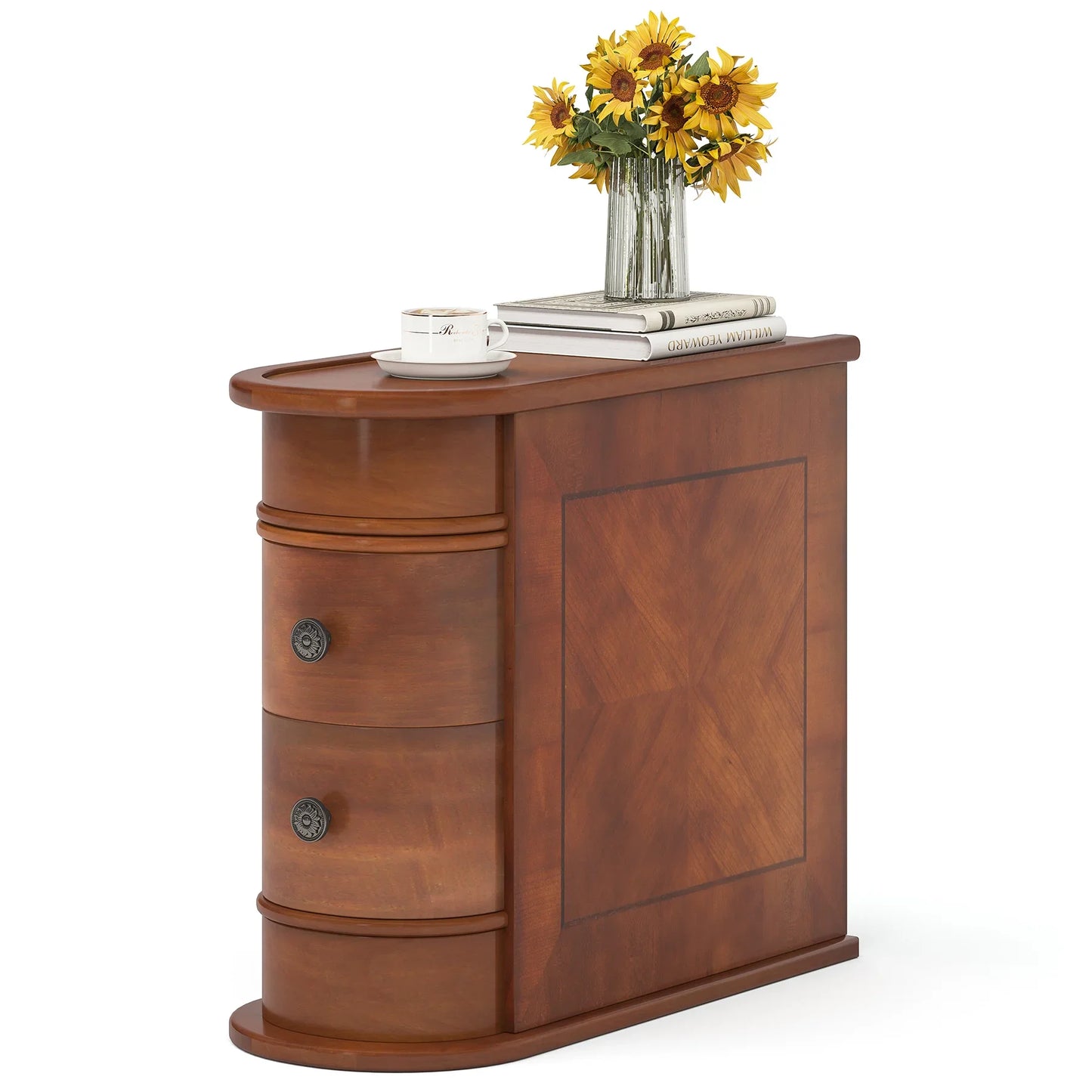 Tribesigns End Table Solid Wood Nightstand With Drawer