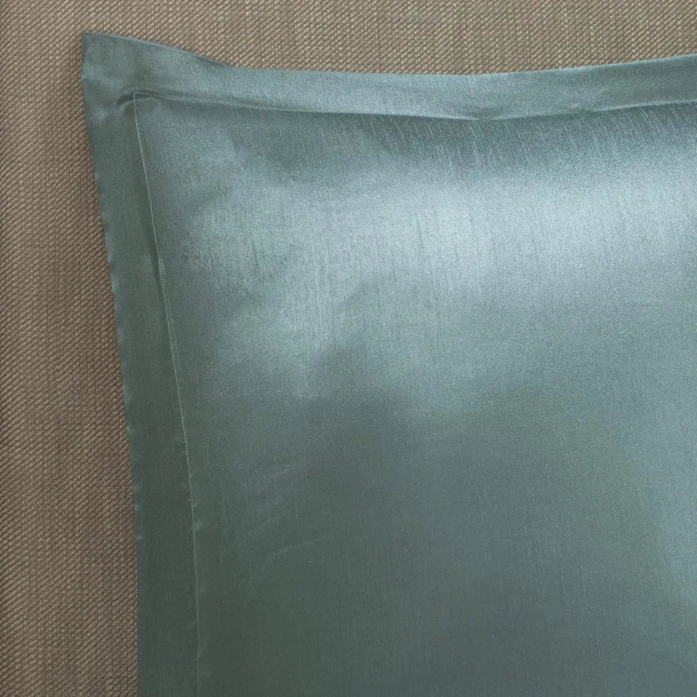 Teal Faux Silk Paisley Queen Comforter Set With Curtains