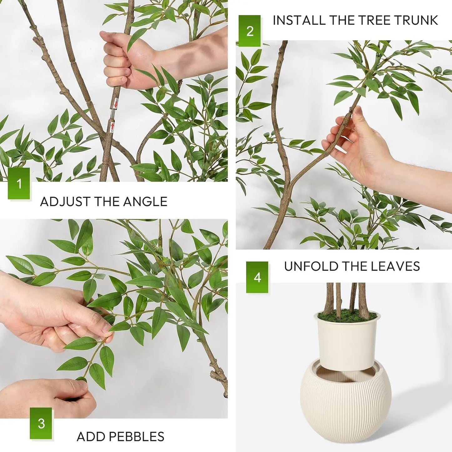 HiMISSCN Nandina Artificial Tree Floor Plant for Home Decor