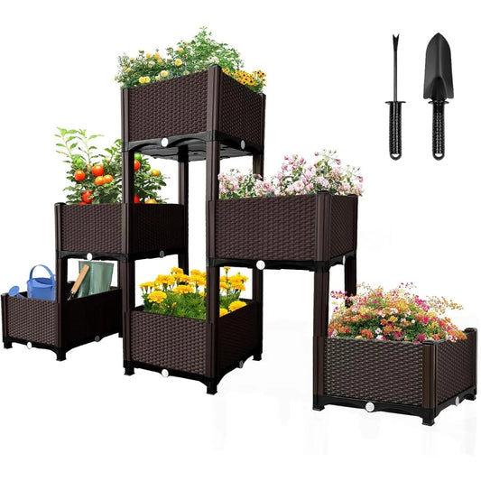 MAYOLIAH Raised Garden Bed With Drainage Elevated Planter