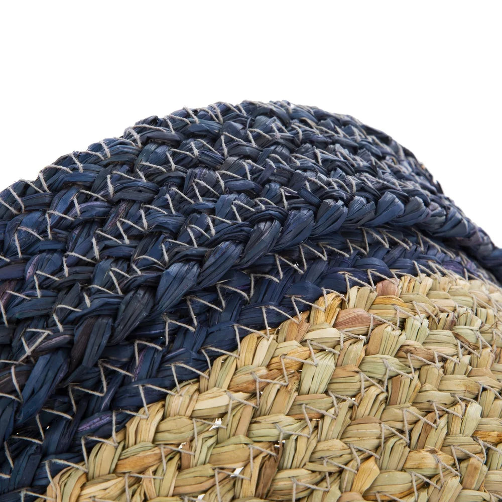 Two Tone Seagrass Storage Basket Navy for Arts and Crafts