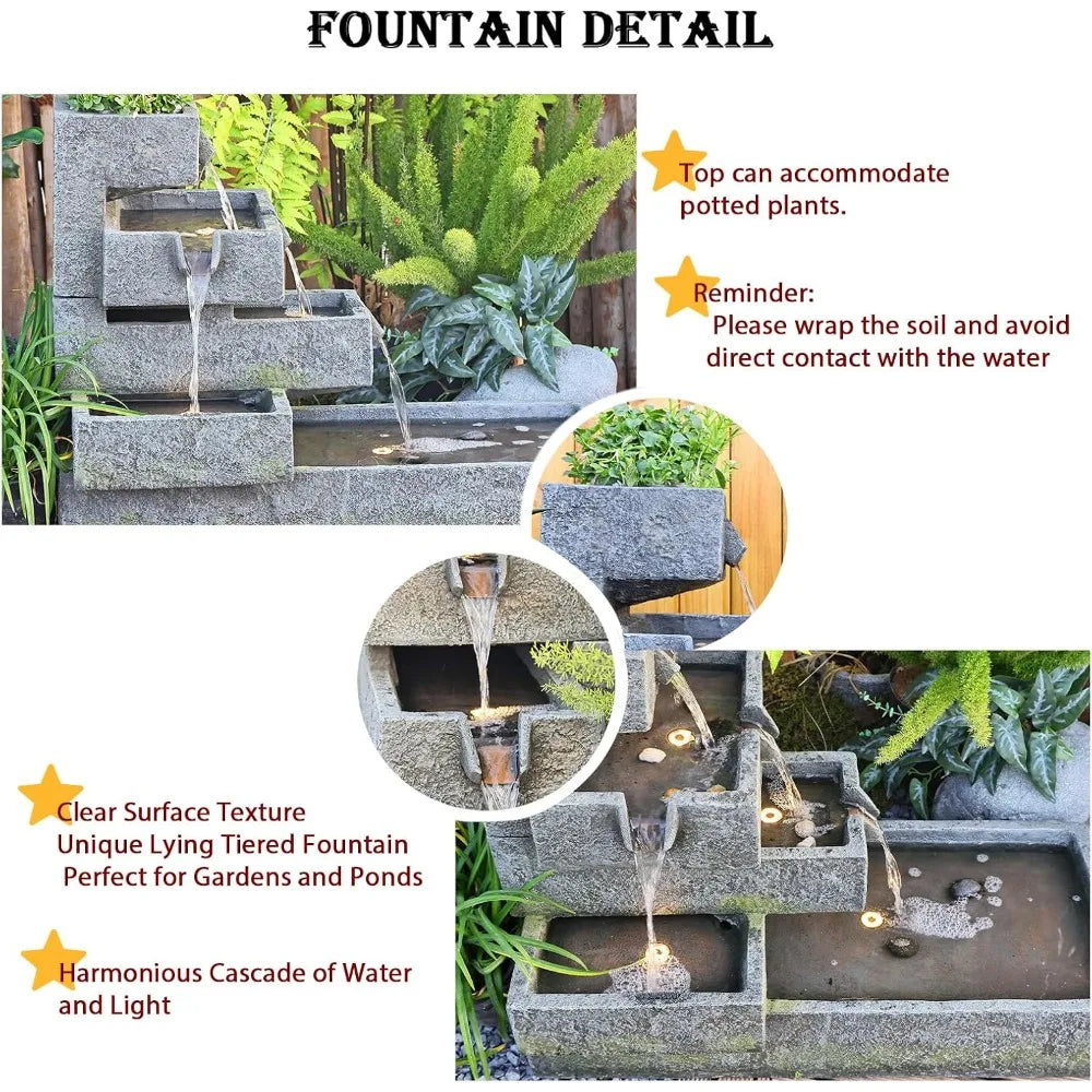 Modern Tiered Water Fountain for Outdoor Garden Elegance