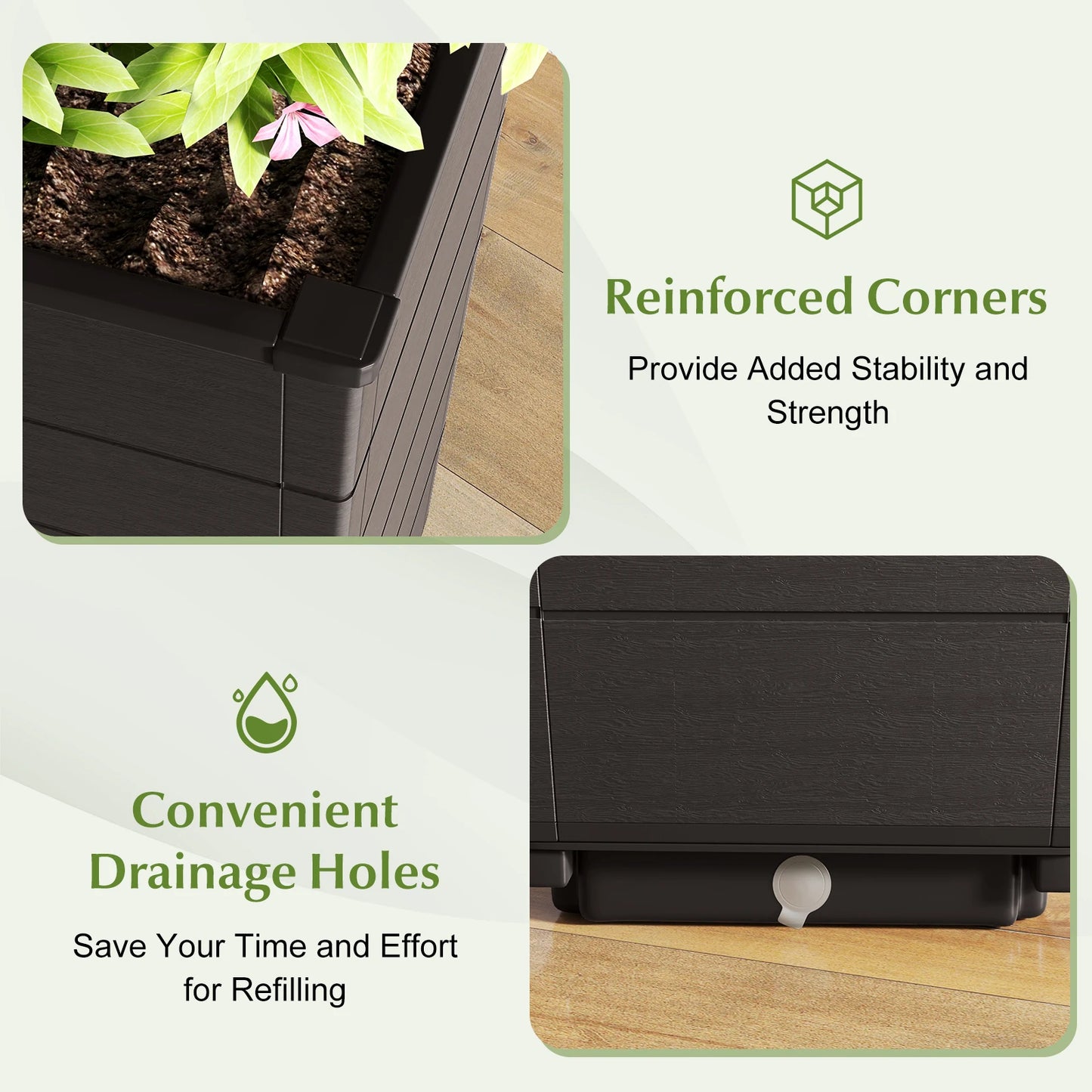 LIFEZEAL Planter Set of 2 Indoor Outdoor Self Watering