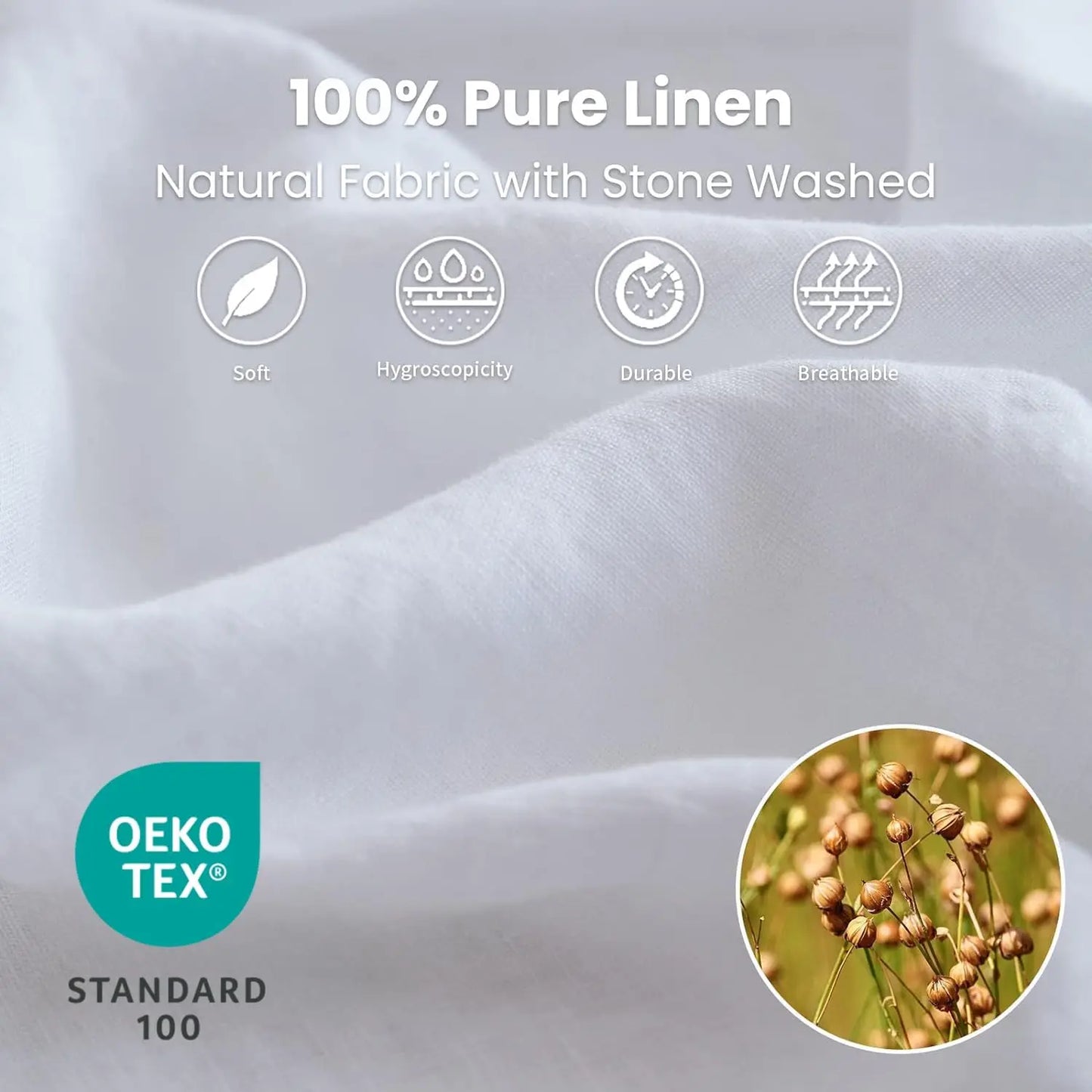 Simple Opulence 100 Percent Linen Sheet Set Embroidered