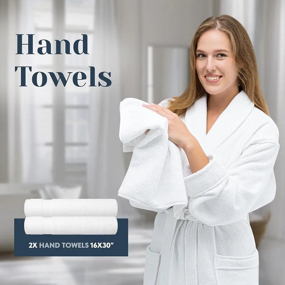Luxury 8 Piece Turkish Cotton Bath Towel Set Fast Drying