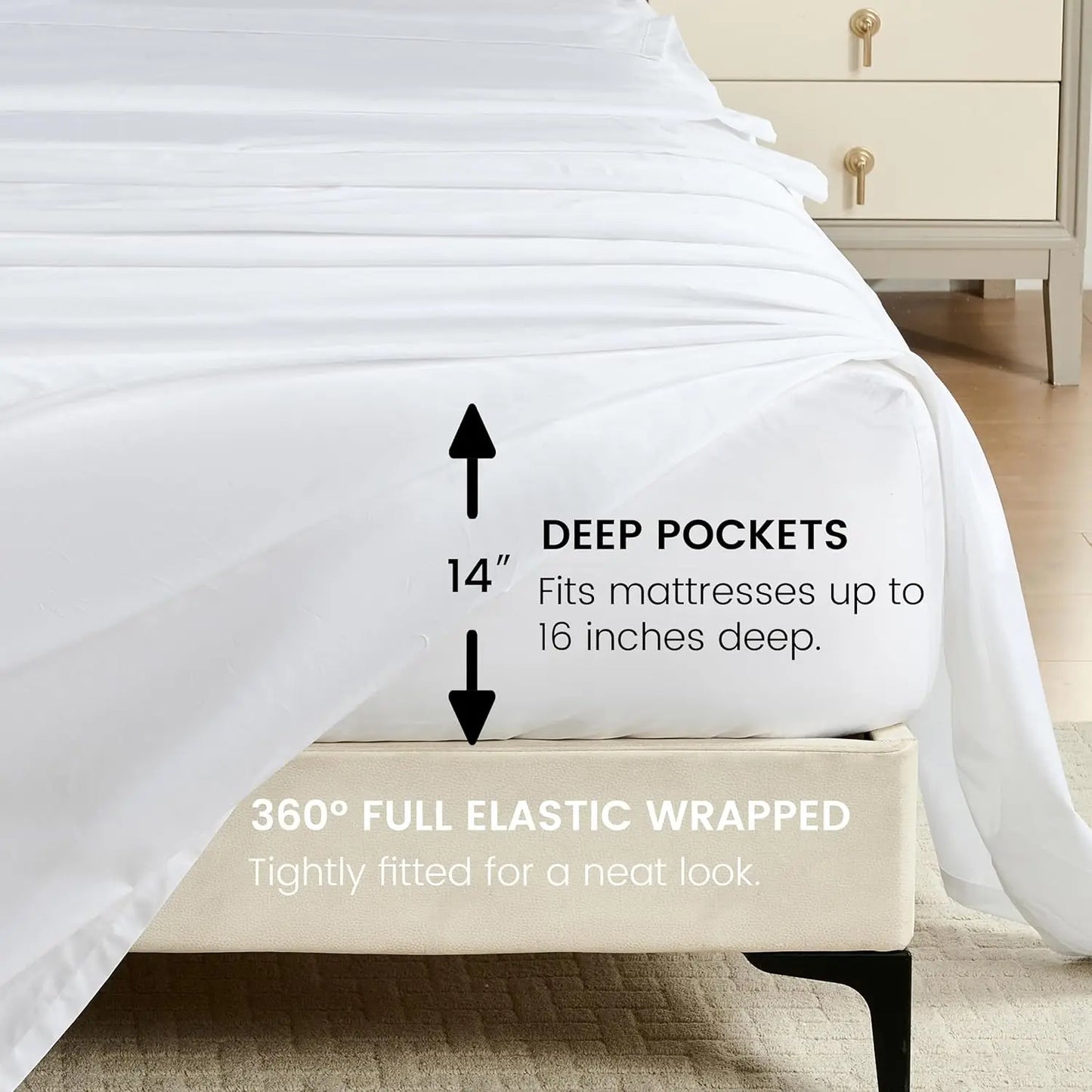 Simple Opulence Egyptian Cotton Sheet Set 4 Piece Sateen
