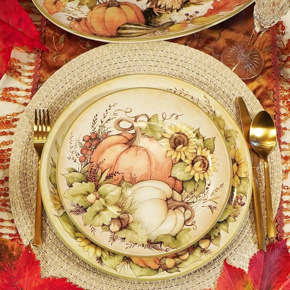 Autumn Breeze Salad Plates Set of 4 Harvest Artistry Ceramic