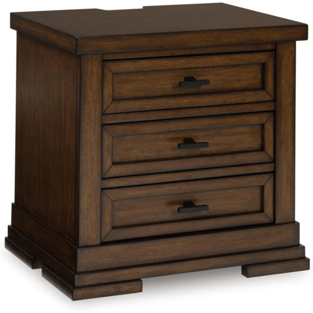 Ashley Taffenbrook Farmhouse Nightstand Dark Brown