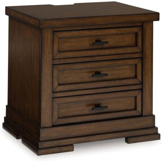 Ashley Taffenbrook Farmhouse Nightstand Dark Brown