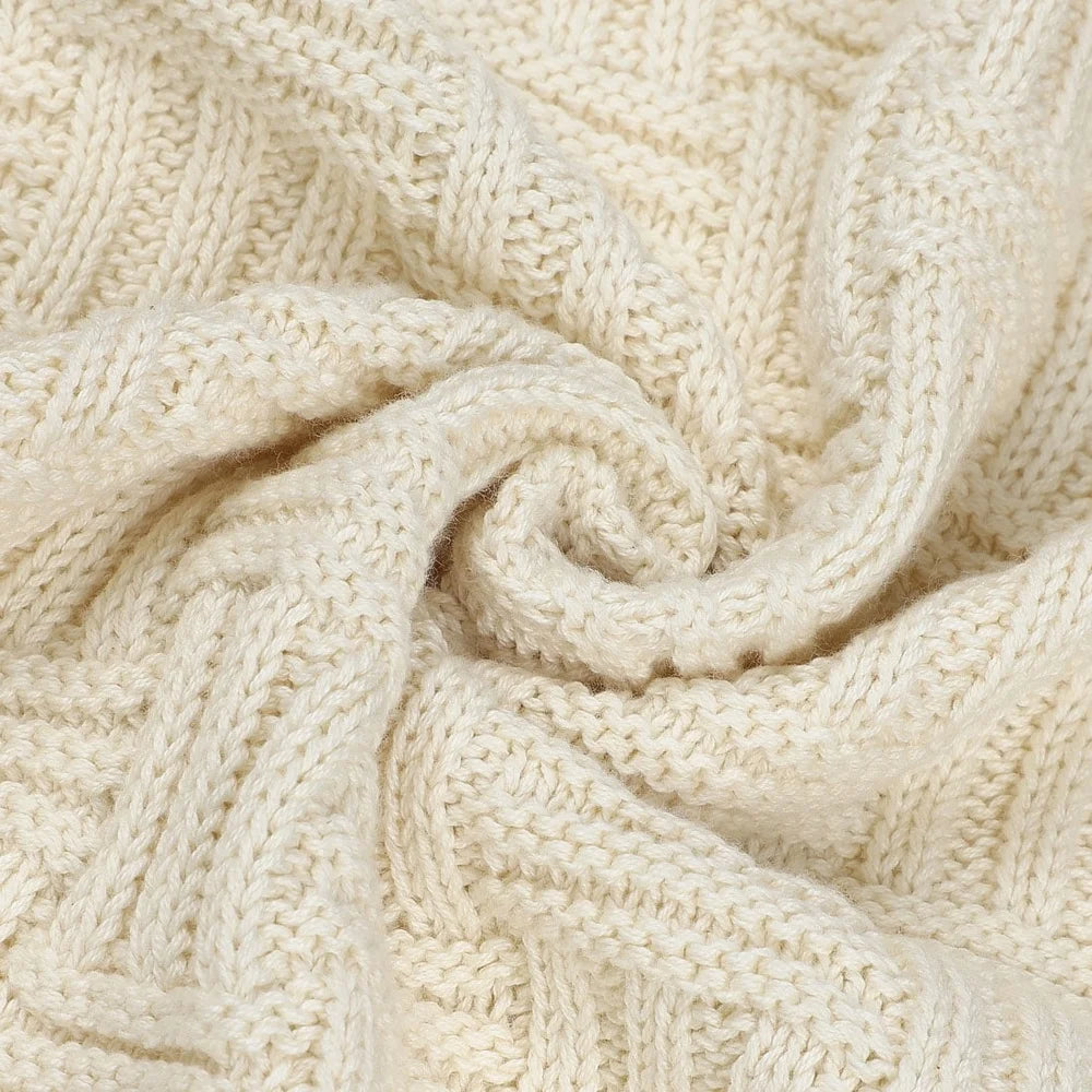 Soft Cotton Knitted Decorative Throw Blanket 50x60 Couch