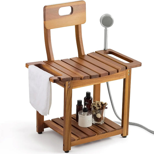XMSJ Shower Chair With Backrest Supports Up To 450 Lbs