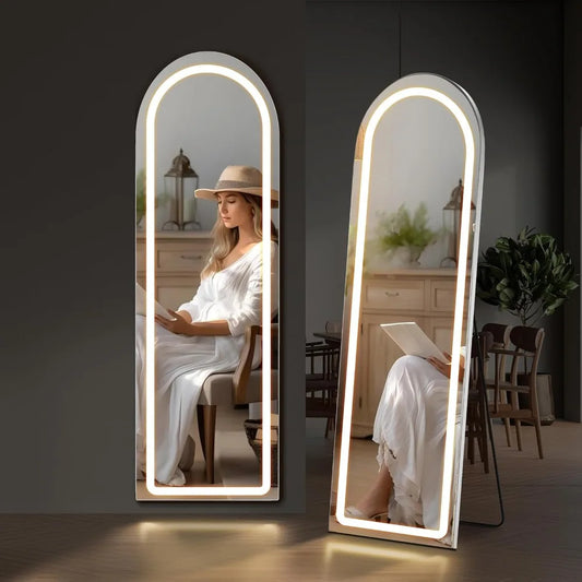 16x60 Inch Full Length Arched Tri Color LED Mirror