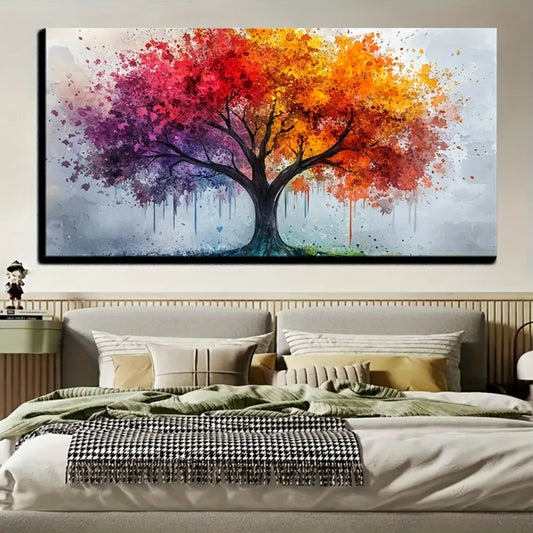 Tree of Life Canvas Wall Art with Solid Wood Frame