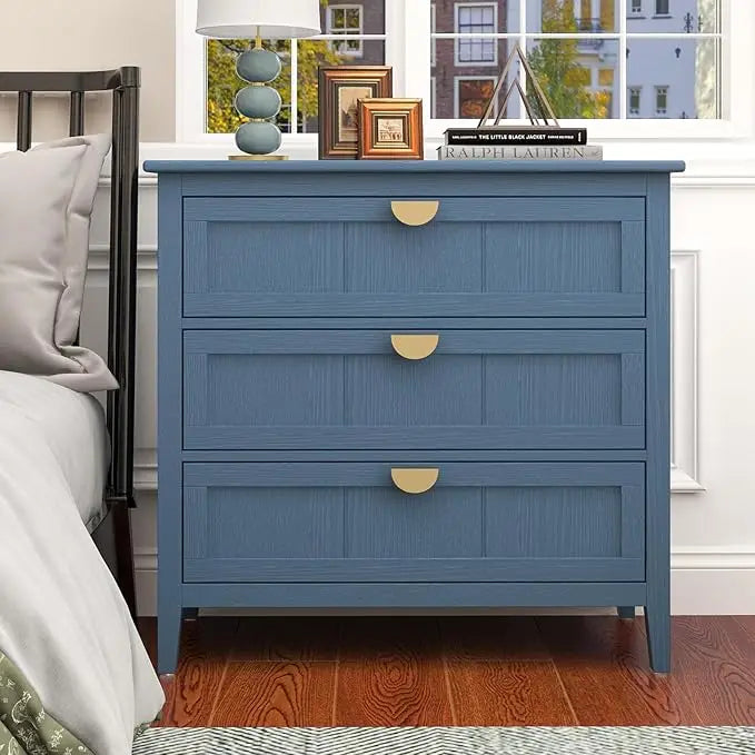 Three Drawer Dresser Bedroom Modern Wood Chest of Drawers