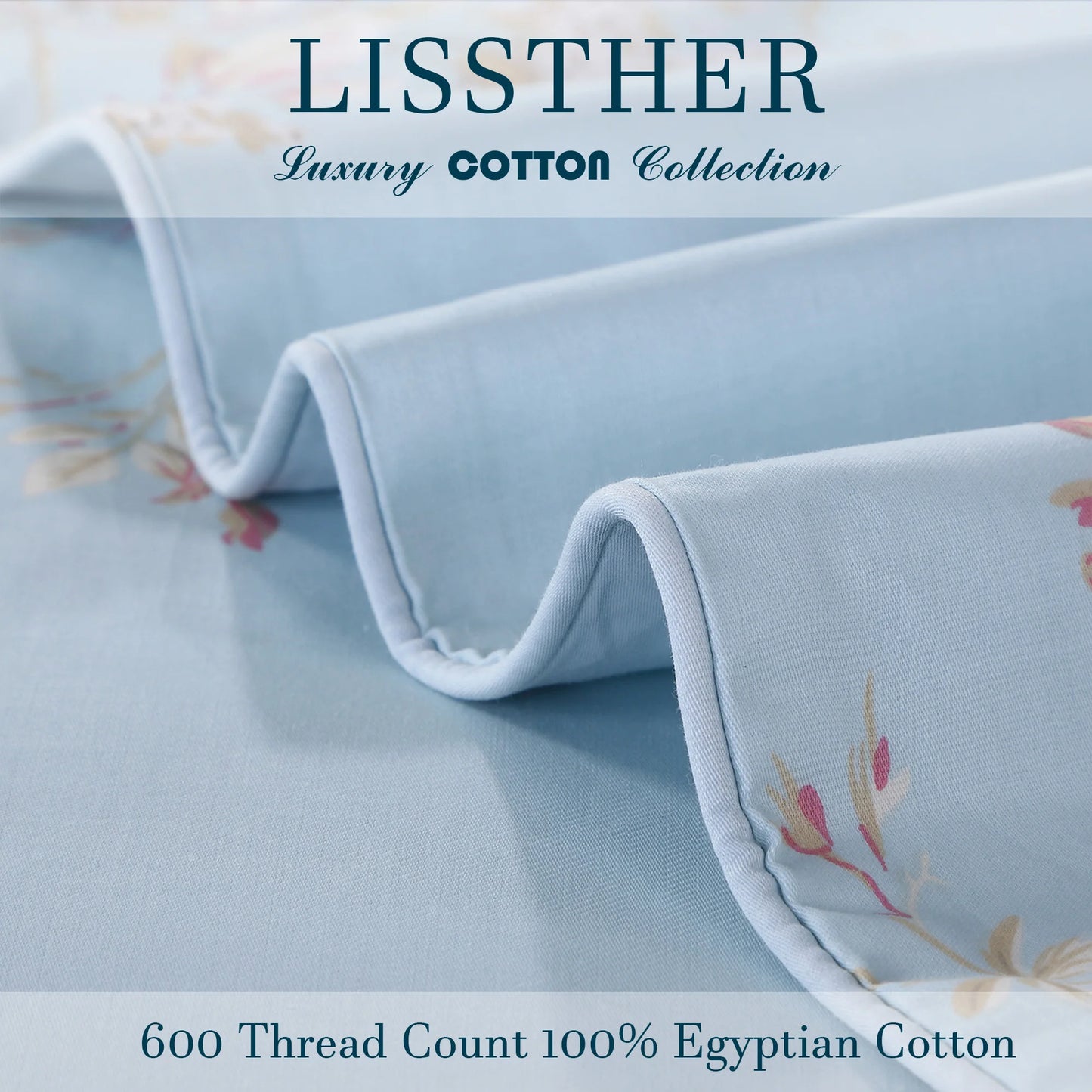 Three Piece 600TC Egyptian Cotton Duvet Cover Set Tassel