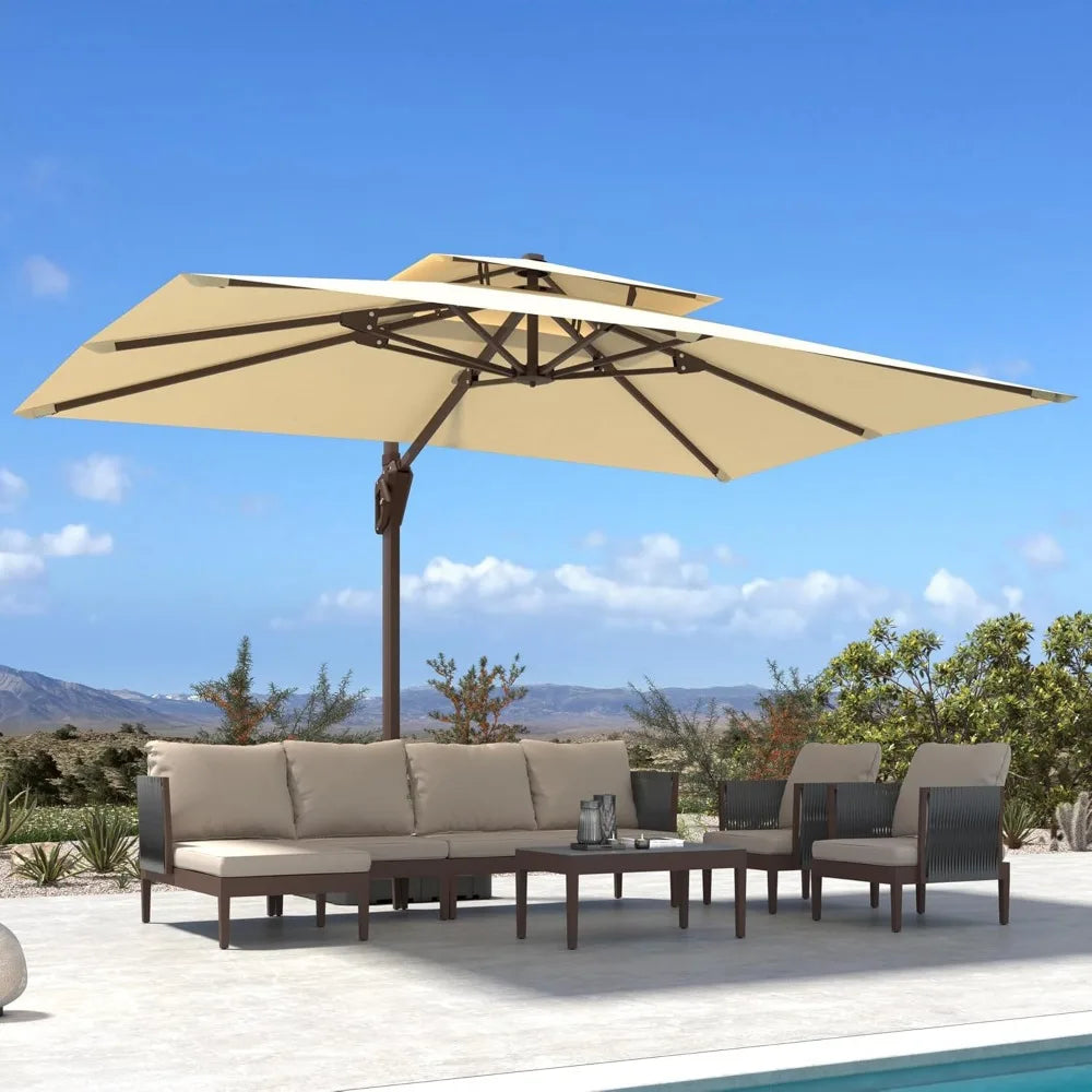 Heavy Duty Cantilever Patio Umbrella With 360 Rotation
