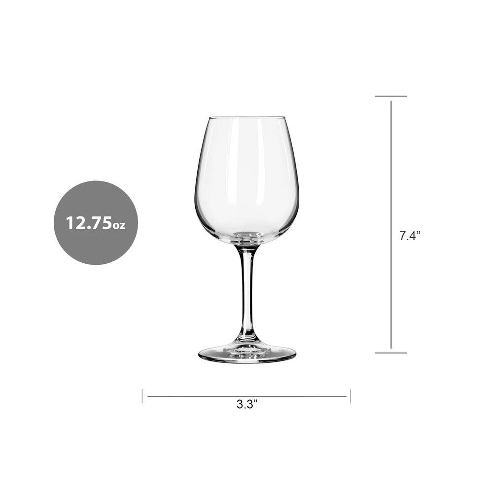 4 Pack Elegant Wine Glass Set 12.75oz Clear Durable Glass