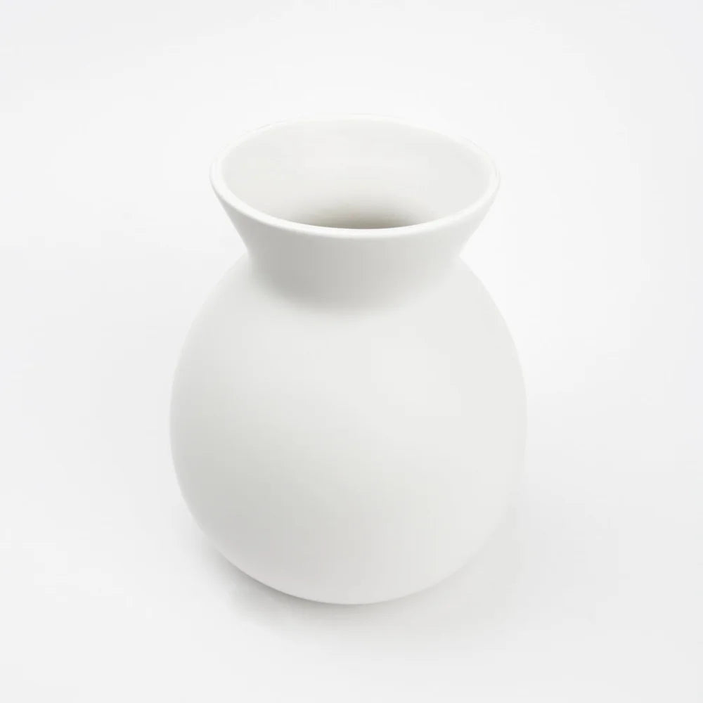 Minimalist White Ceramic Vase for Elegant Home Decor