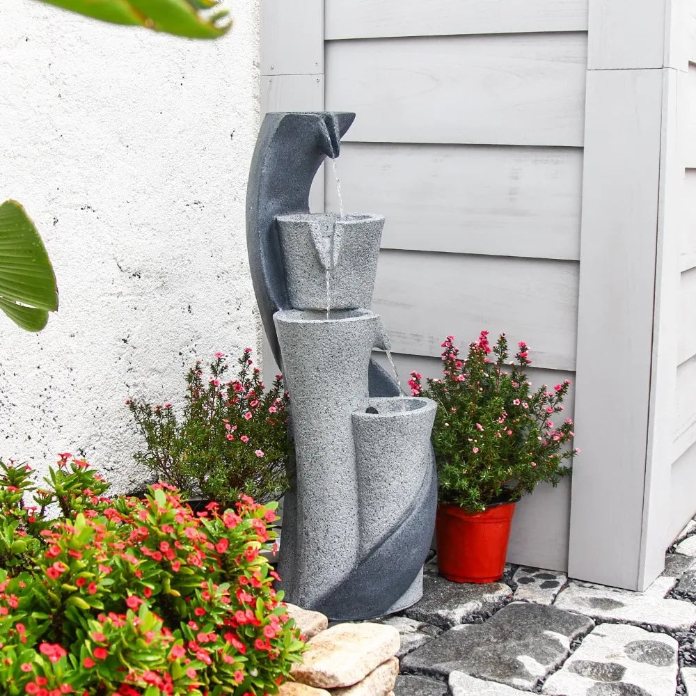 Waterfall Fountain Outdoor Garden S Shaped Water Feature