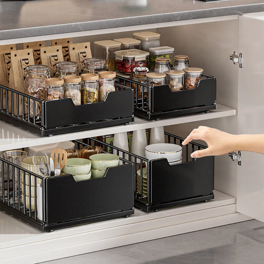 Carbon Steel Pull Out Cabinet Organizer For Spice Bottles