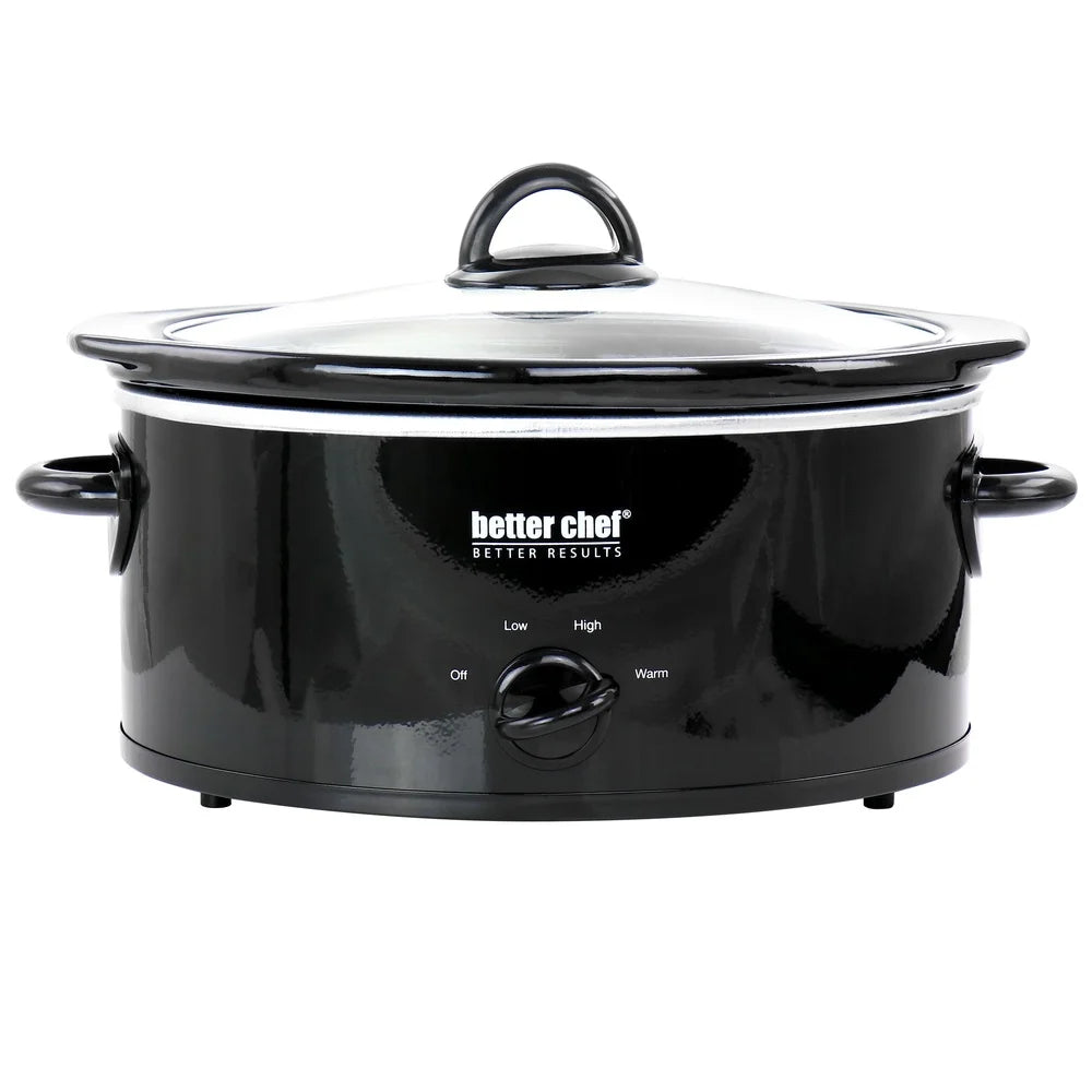 3 Quart Oval Slow Cooker With Removable Stoneware Crock Lid
