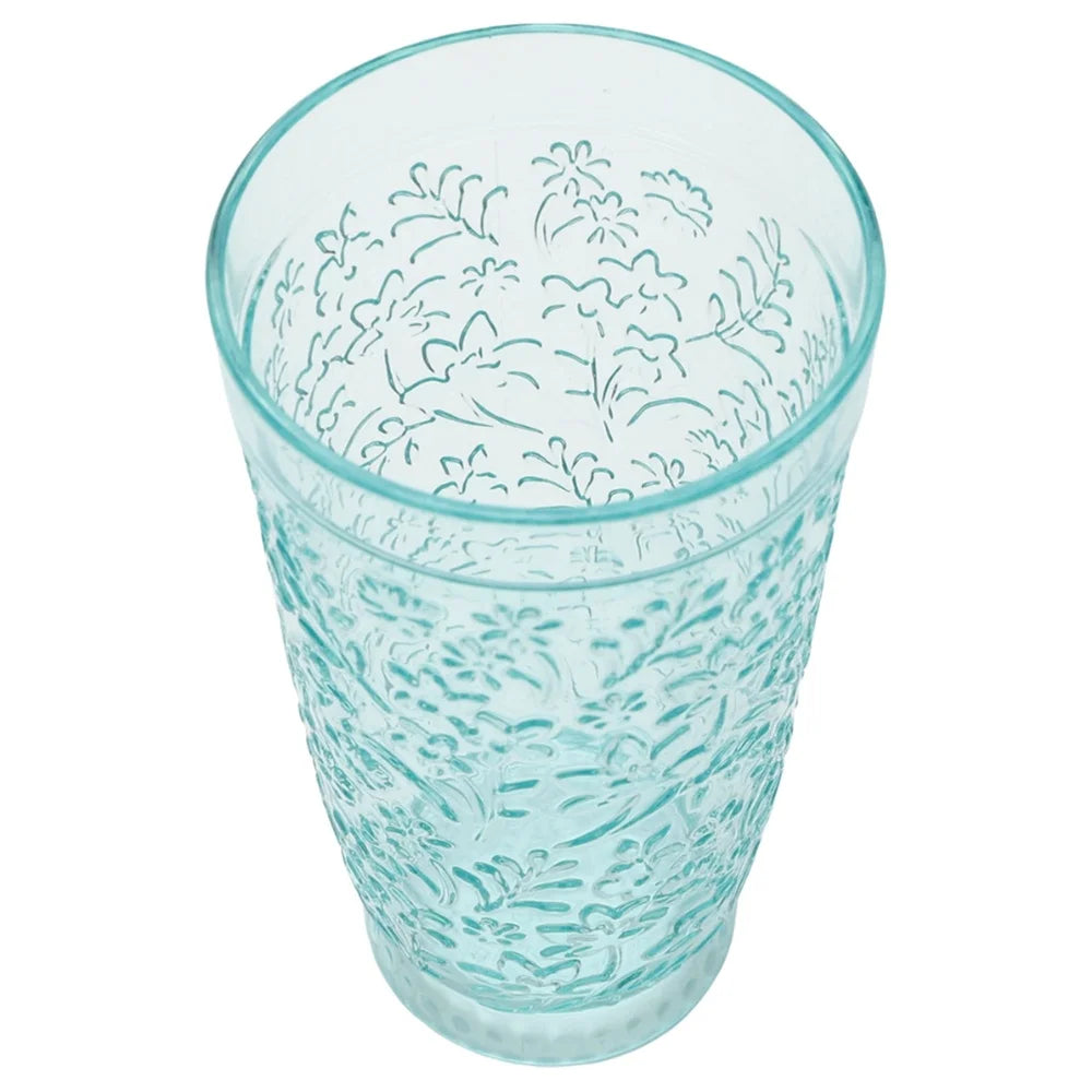 2 Pack 24 Oz Shatterproof Embossed Tritan Teal Tumblers