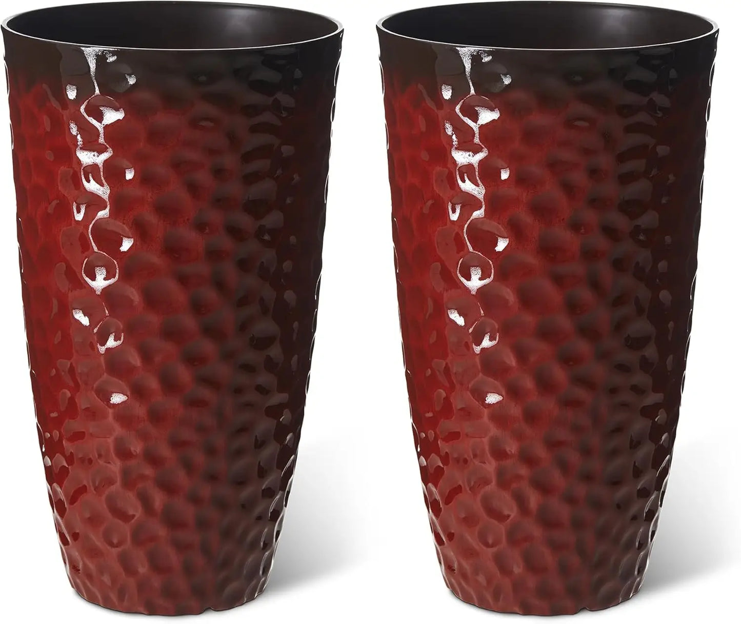 Tall Planter Set Of 2 Honeycomb Cobalt Blue Round Pots