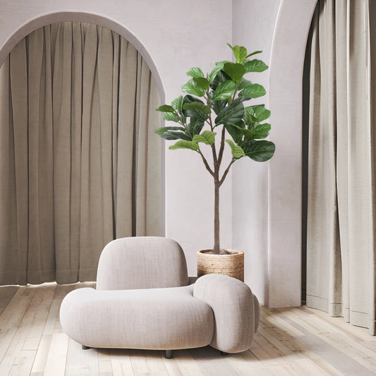 HiMIS Fiddle Leaf Fig Tree In Pot With Realistic Leaves