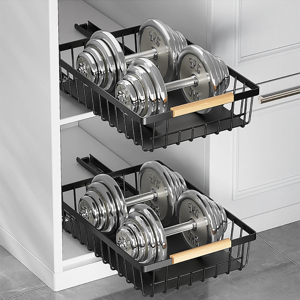 2 Pack No Drill Pull Out Cabinet Organizer Spice Rack