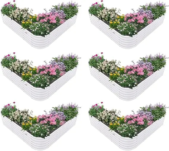 Anleolife 2 Pack L Shaped Galvanized Raised Garden Beds