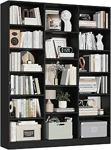 DAFIFY Triple Wide Bookshelf 6 Tier Modern Bookcase