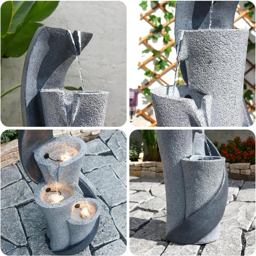 Waterfall Fountain Outdoor Garden S Shaped Water Feature