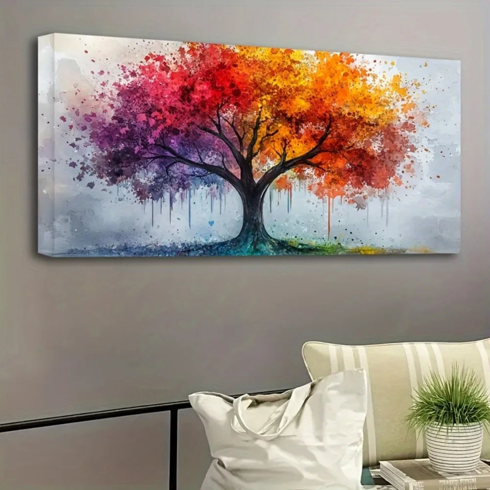 Tree of Life Canvas Wall Art with Solid Wood Frame