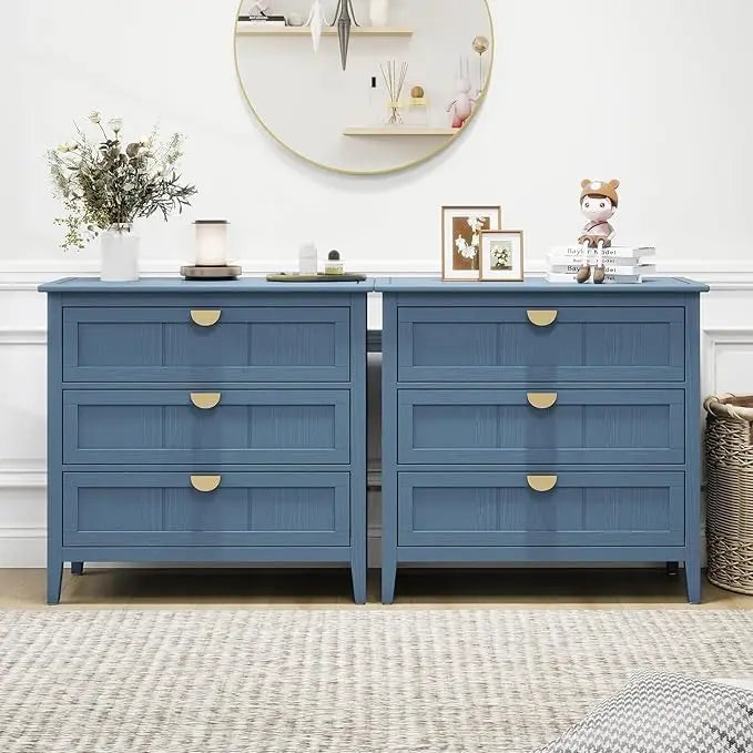 Three Drawer Dresser Bedroom Modern Wood Chest of Drawers