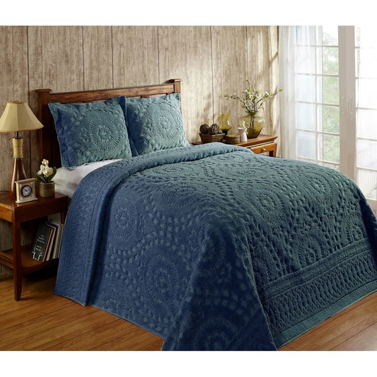 King Size Cotton Bedspread Medallion Pattern Breathable