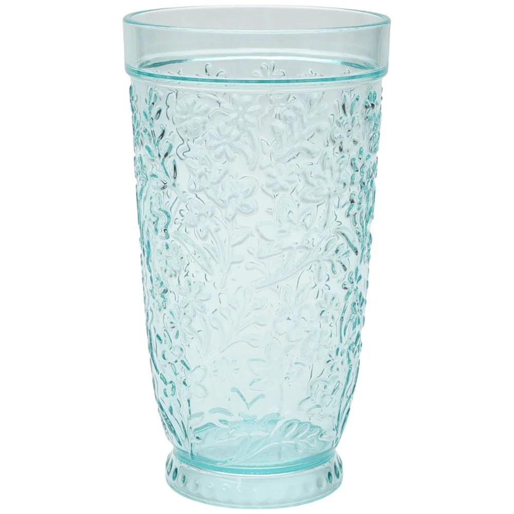 2 Pack 24 Oz Shatterproof Embossed Tritan Teal Tumblers
