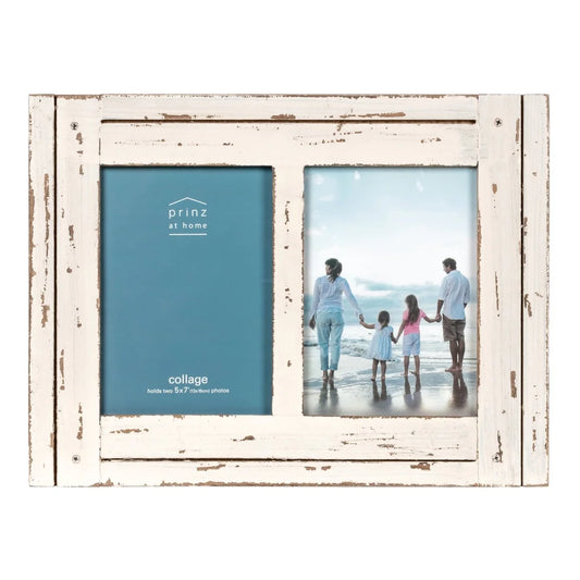 Rustic Hand-Painted Collage Picture Frame for Home Decor