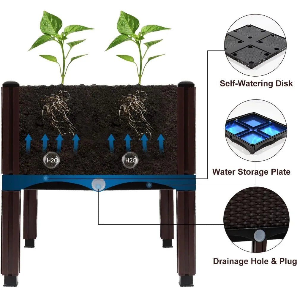 MAYOLIAH Raised Garden Bed With Drainage Elevated Planter