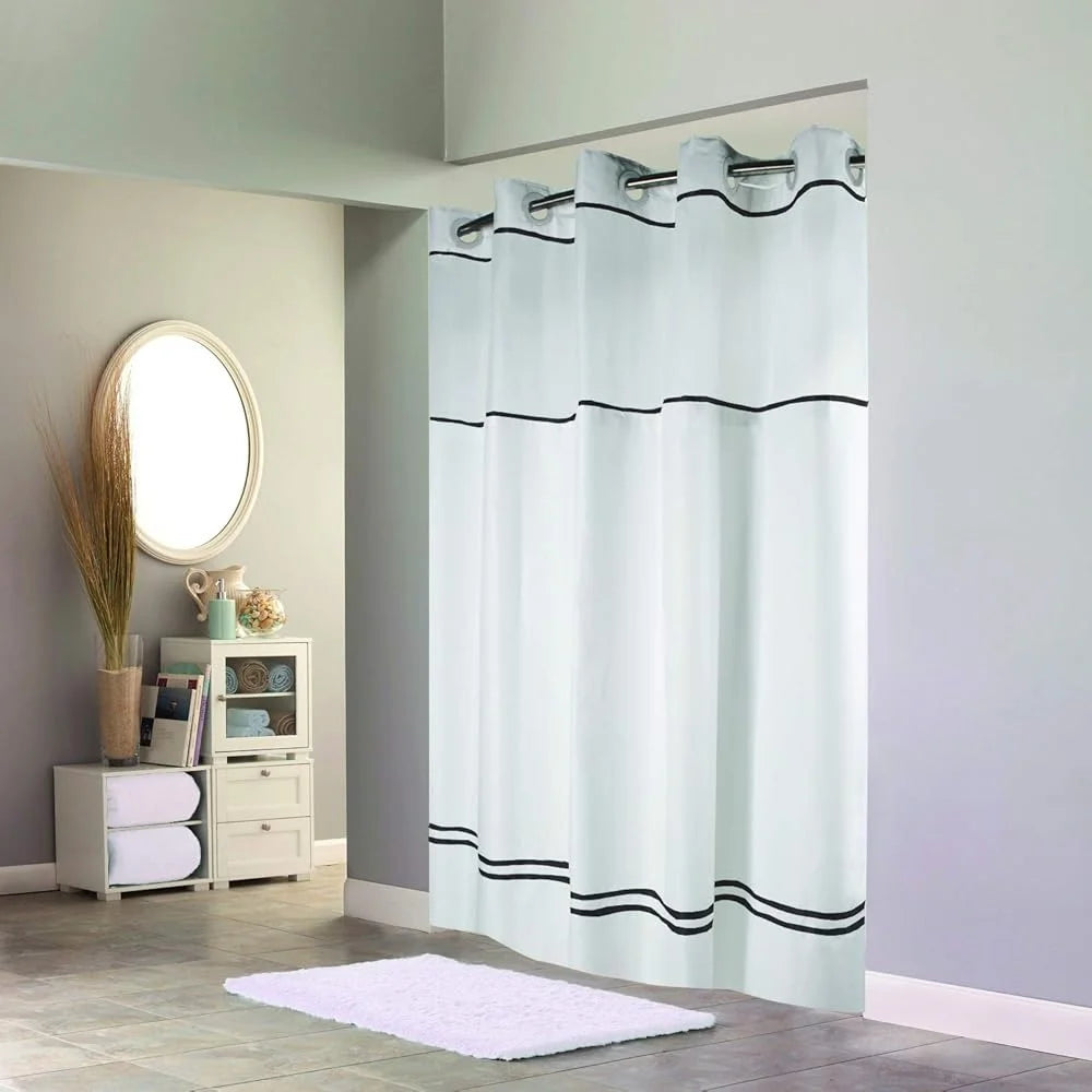 3 In 1 Shower Curtain Window Snap In Liner Flex On Rings
