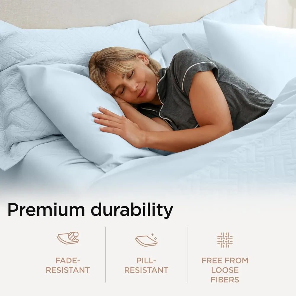 King Size Sheets 1200 Thread Count King Mattress Light Blue